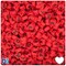 BeadTin Red Opaque 7mm Heart Plastic Alpha Beads - Black Letter Mix (250pcs)